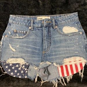 American flag jean shorts